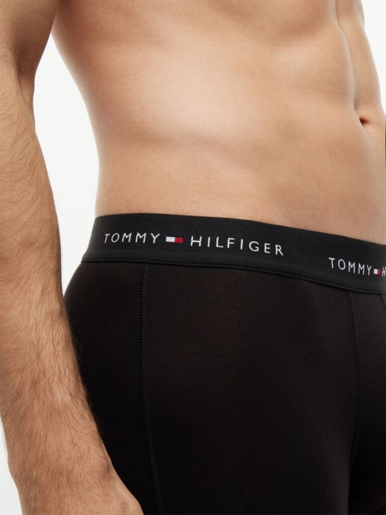 Black 3-Pack Logo Waistband Trunks  Men