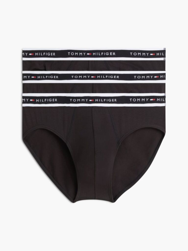 Negru 3-Pack Signature Chiloti Cu Logo Repetat Pe Talie  Barbati