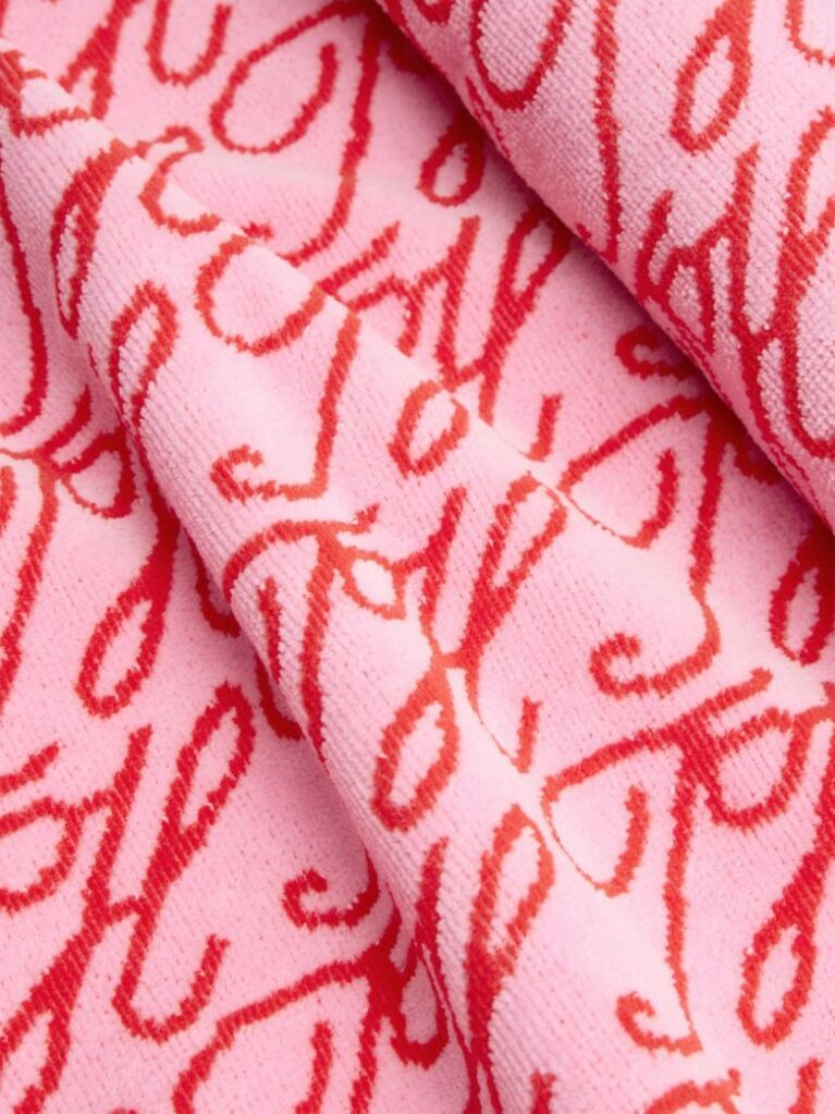 Roz Essential Prosop De Plaja Din Velur Vopsit Cu Logo  Unisex