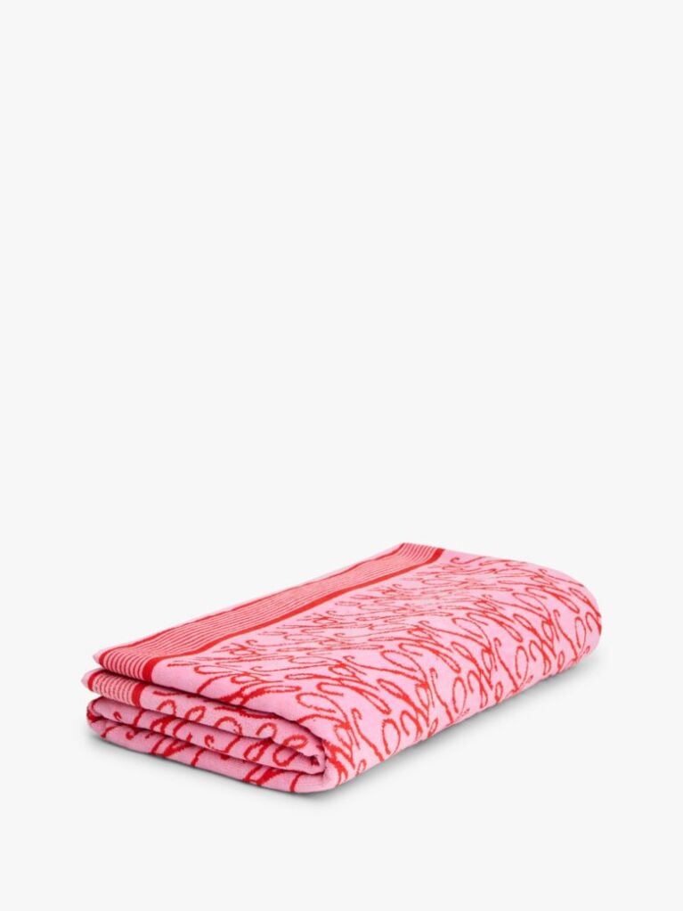 Roz Essential Prosop De Plaja Din Velur Vopsit Cu Logo  Unisex