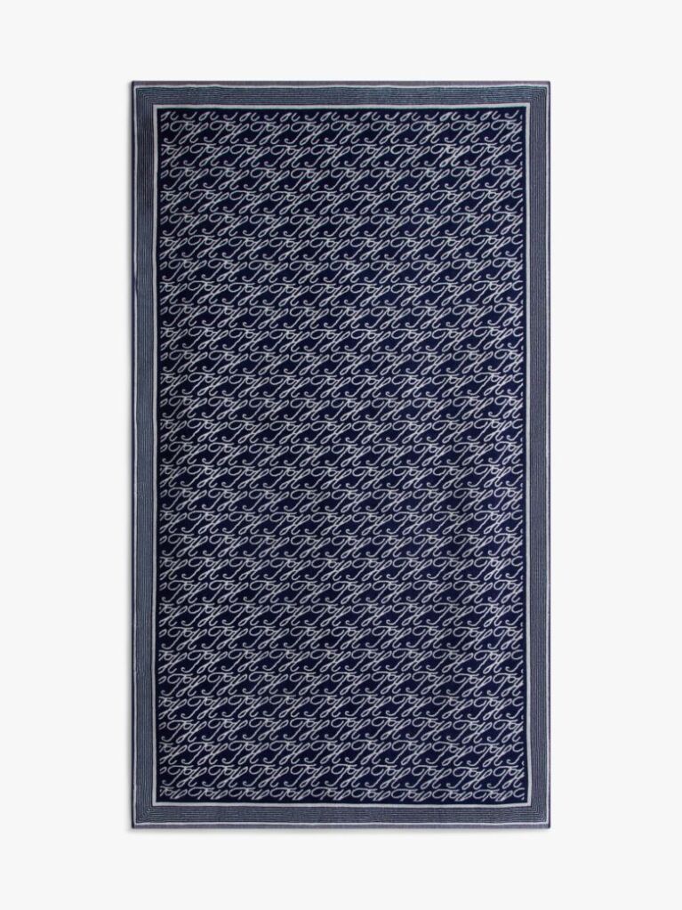 Blue Essential Prosop De Plaja Din Velur Vopsit Cu Logo  Unisex