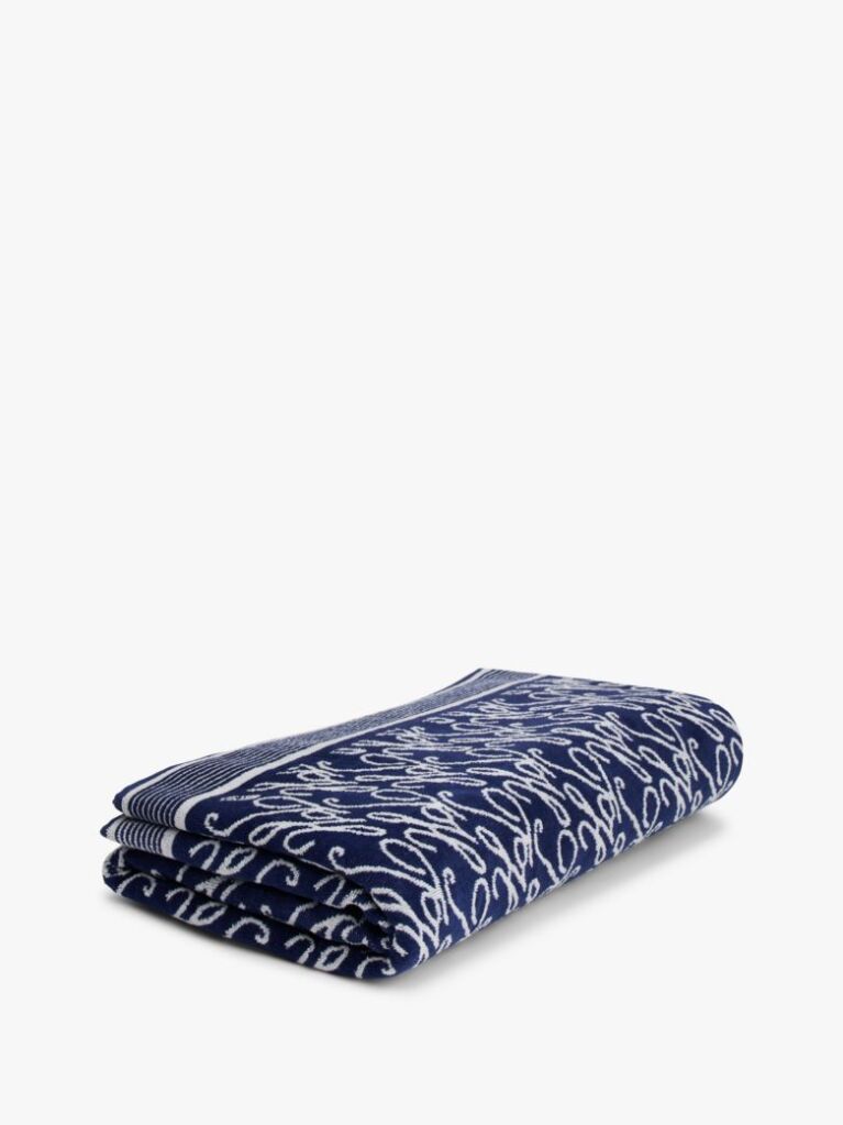 Blue Essential Prosop De Plaja Din Velur Vopsit Cu Logo  Unisex