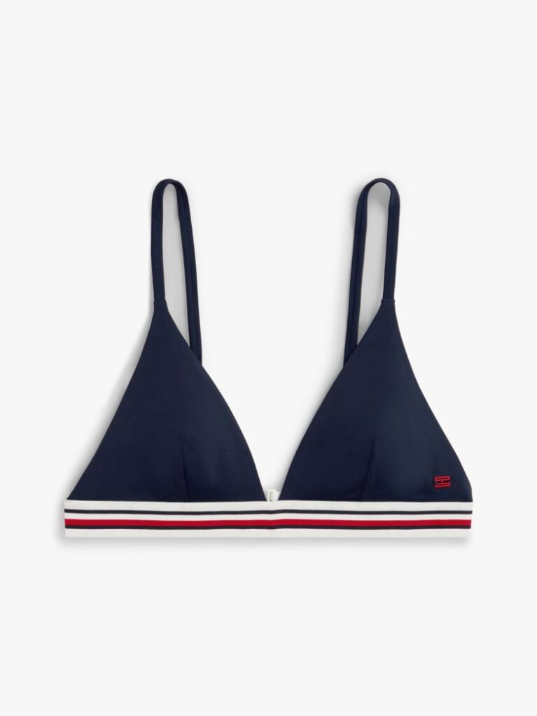 Blue Top Bikini Triunghiular Cu Dungi Global  Femei