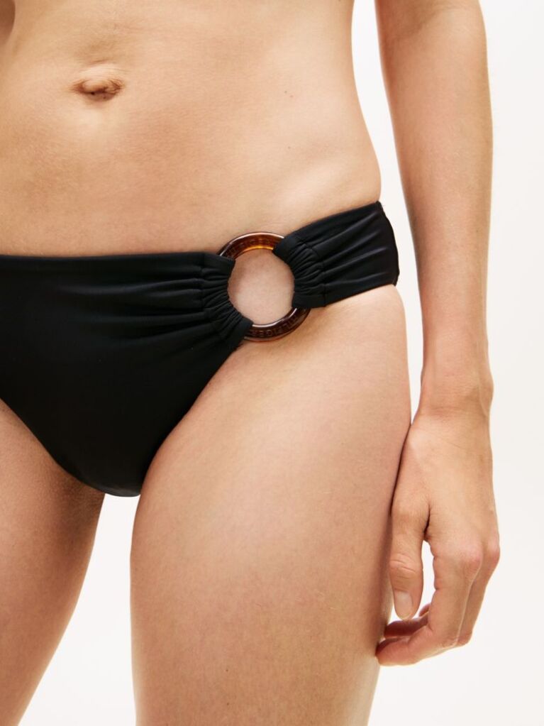 Negru Slip Clasic Slim Cu Inel Cu Model Tortoiseshell  Femei