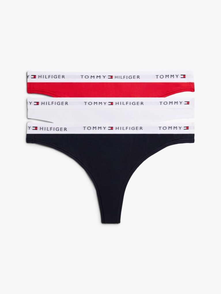 Multi Essential 3-Pack Repeat Logo Waistband Thongs  Women