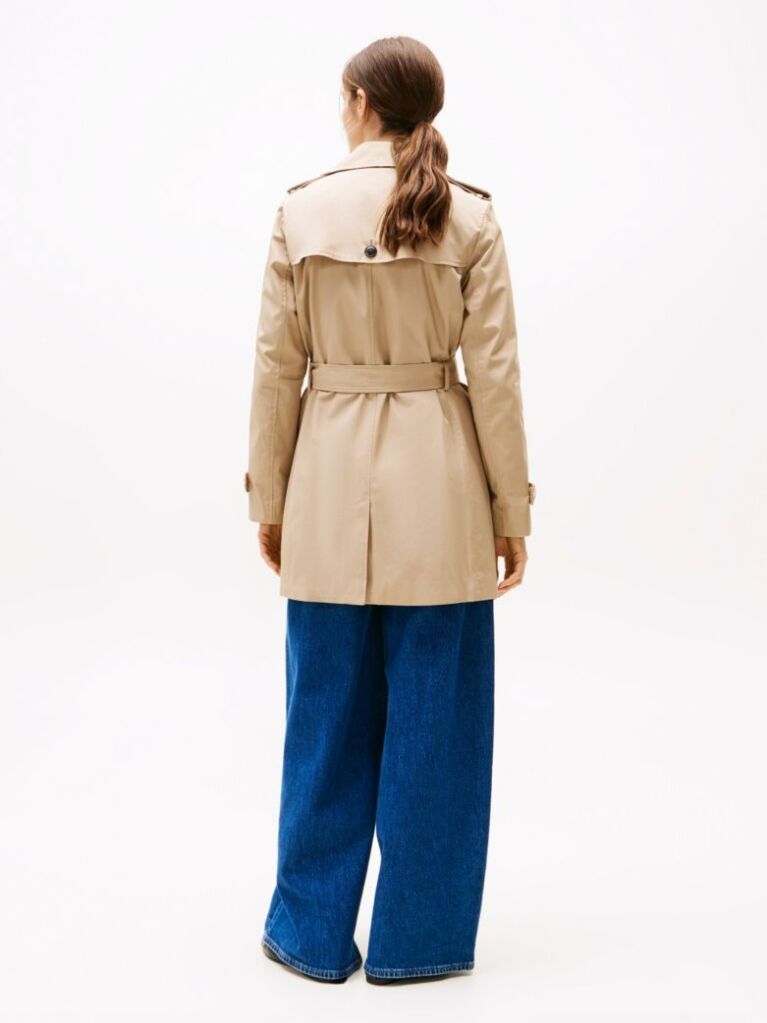 Bej Trench Heritage Cu Un Singur Rand De Nasturi  Femei