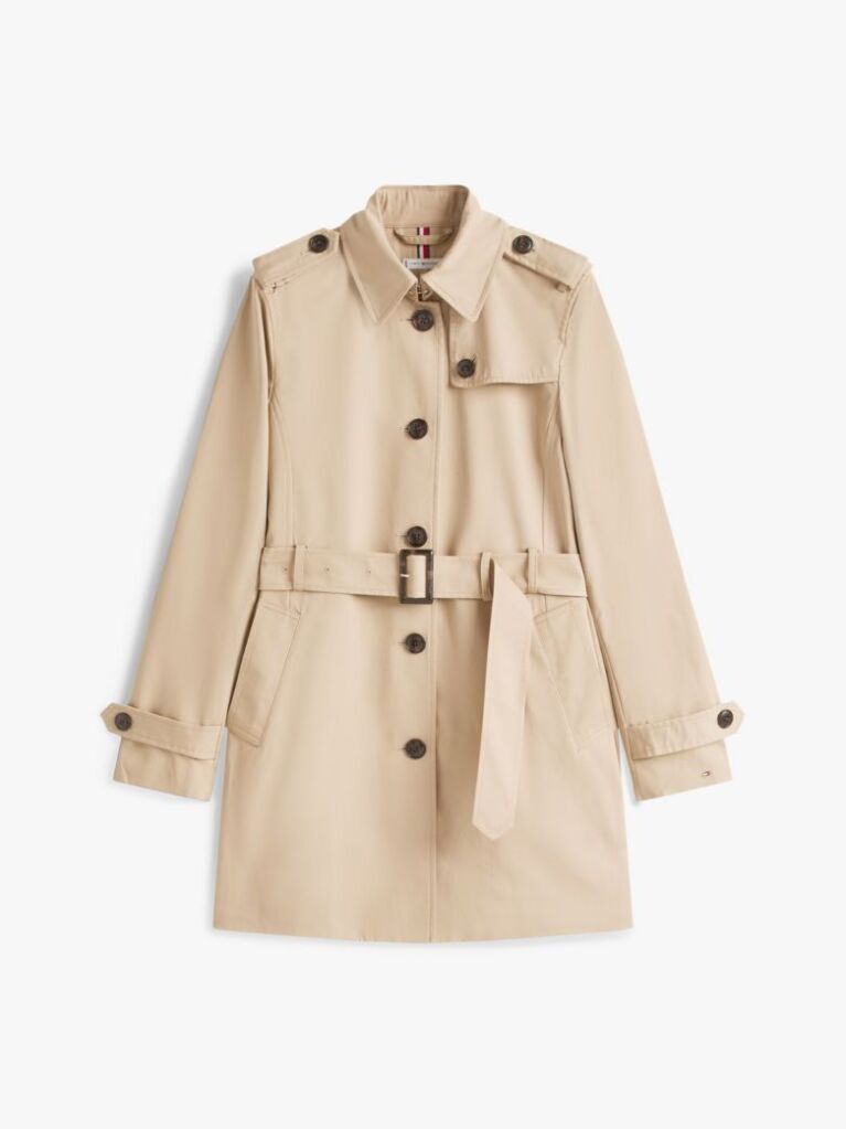 Bej Trench Heritage Cu Un Singur Rand De Nasturi  Femei