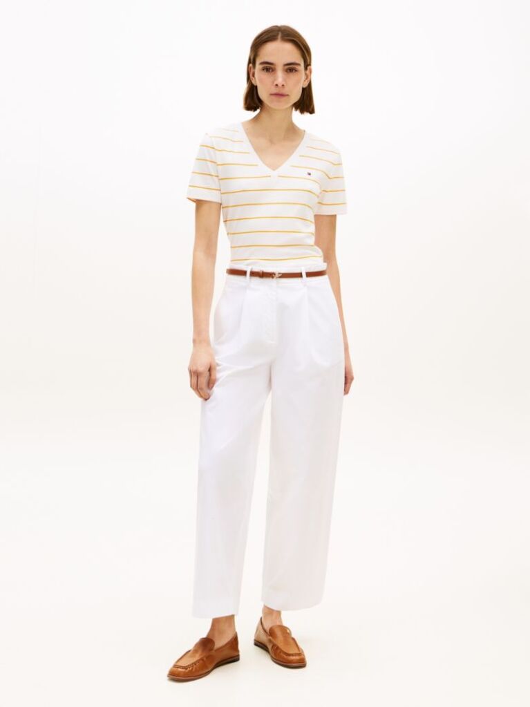 Multi Tricou Slim Fit Tricotat Cu Guler In V  Femei