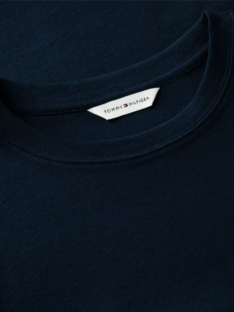Blue Tricou Cu Nervuri Slim Fit Cu Steag Brodat  Femei