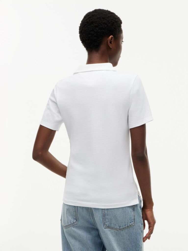 Alb Tricou Polo 1985 Slim  Femei