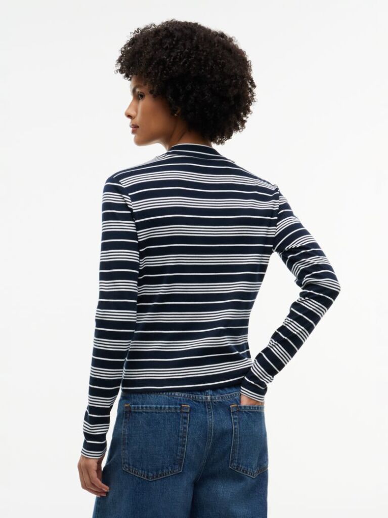 Multi Top Slim Cu Maneci Lungi Si Guler Inalt  Femei