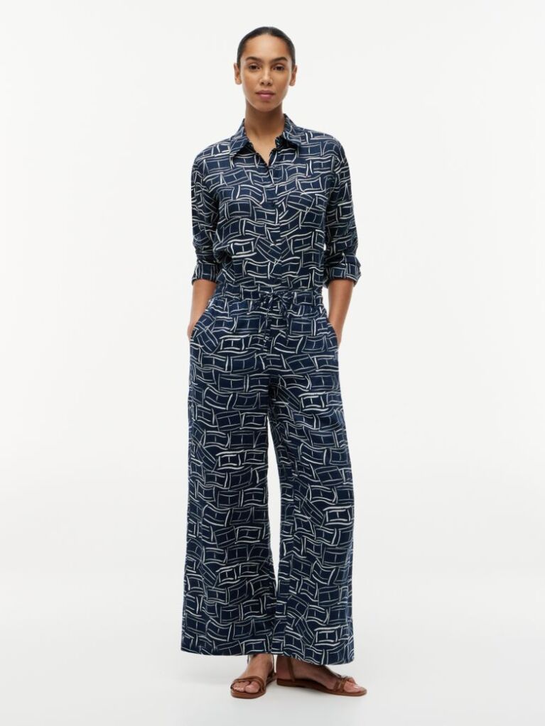 Multi Pantaloni Largi Si Relaxati Din In Pur  Femei