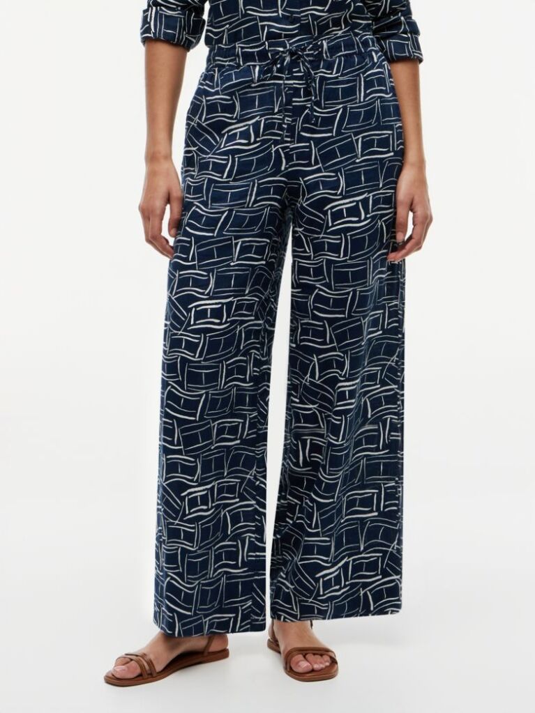 Multi Pantaloni Largi Si Relaxati Din In Pur  Femei