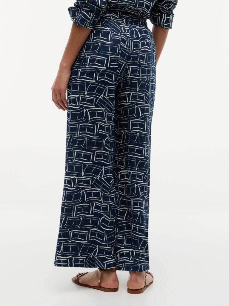 Multi Pantaloni Largi Si Relaxati Din In Pur  Femei