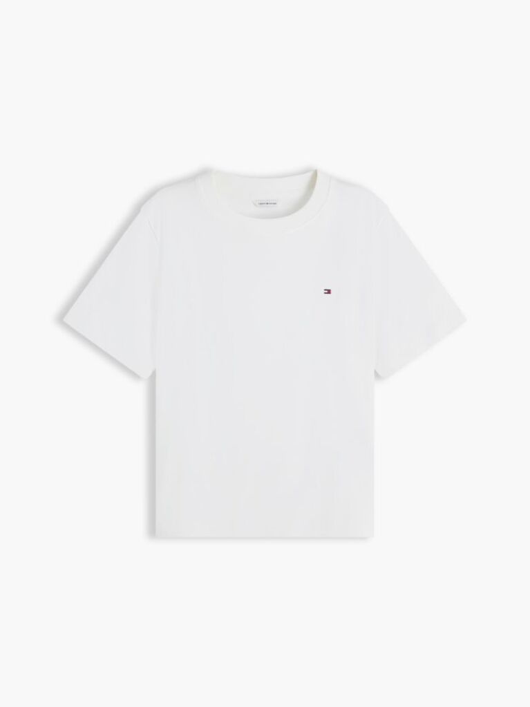 Alb Tricou Boxy Din Tricot Interlock  Femei
