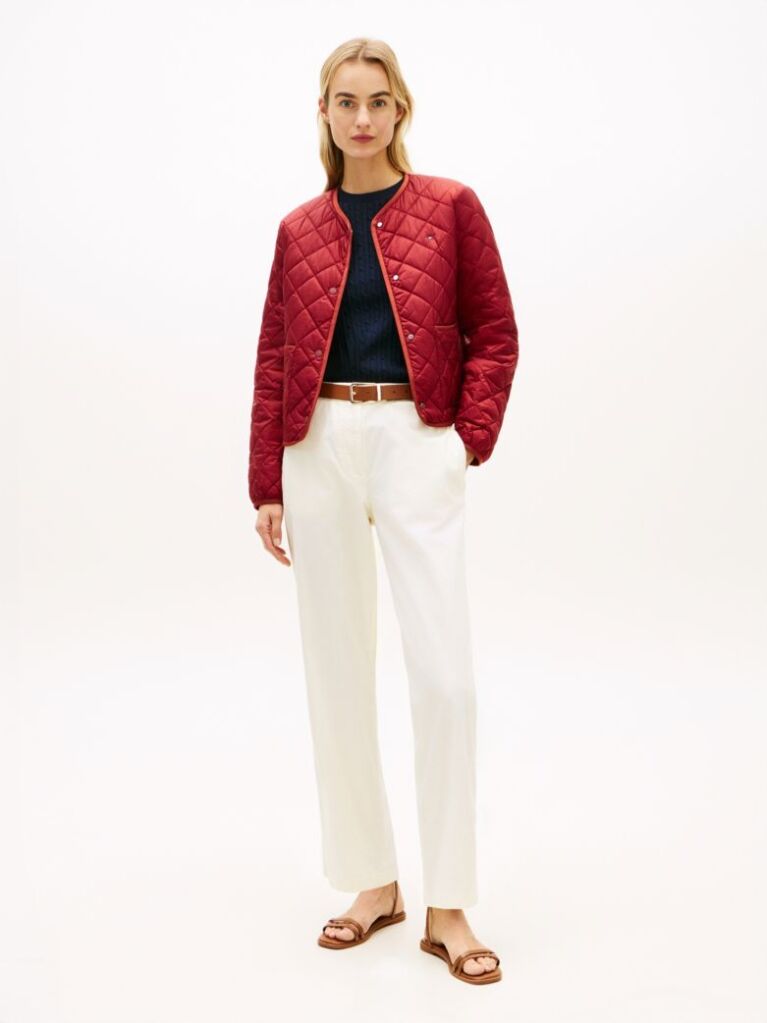 Bej Pantaloni Chino Slim Cu Croiala Dreapta  Femei