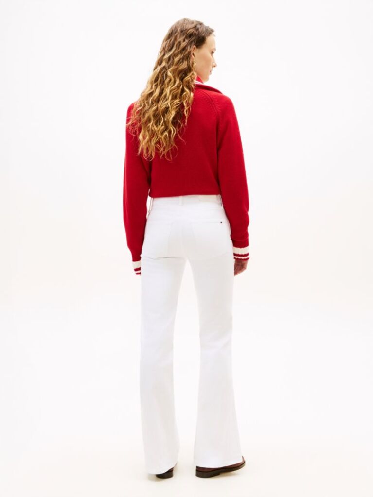 Alb Mid Rise Flared White Jeans  Femei
