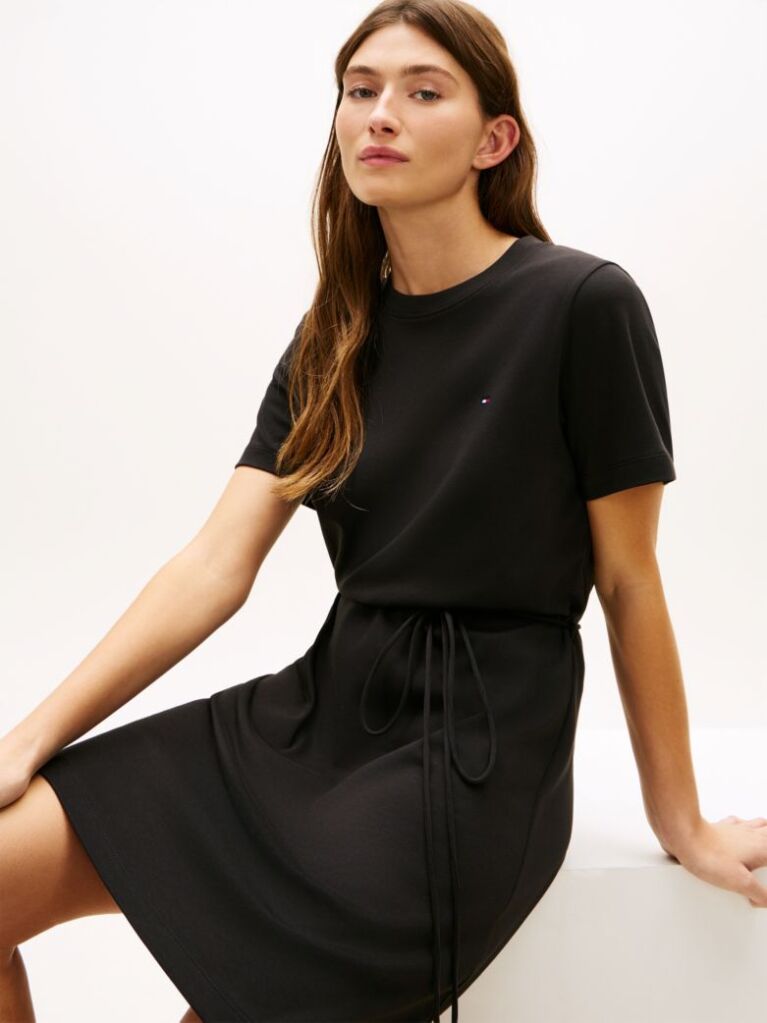 Negru Rochie Mini Din Tricot Interlock  Femei