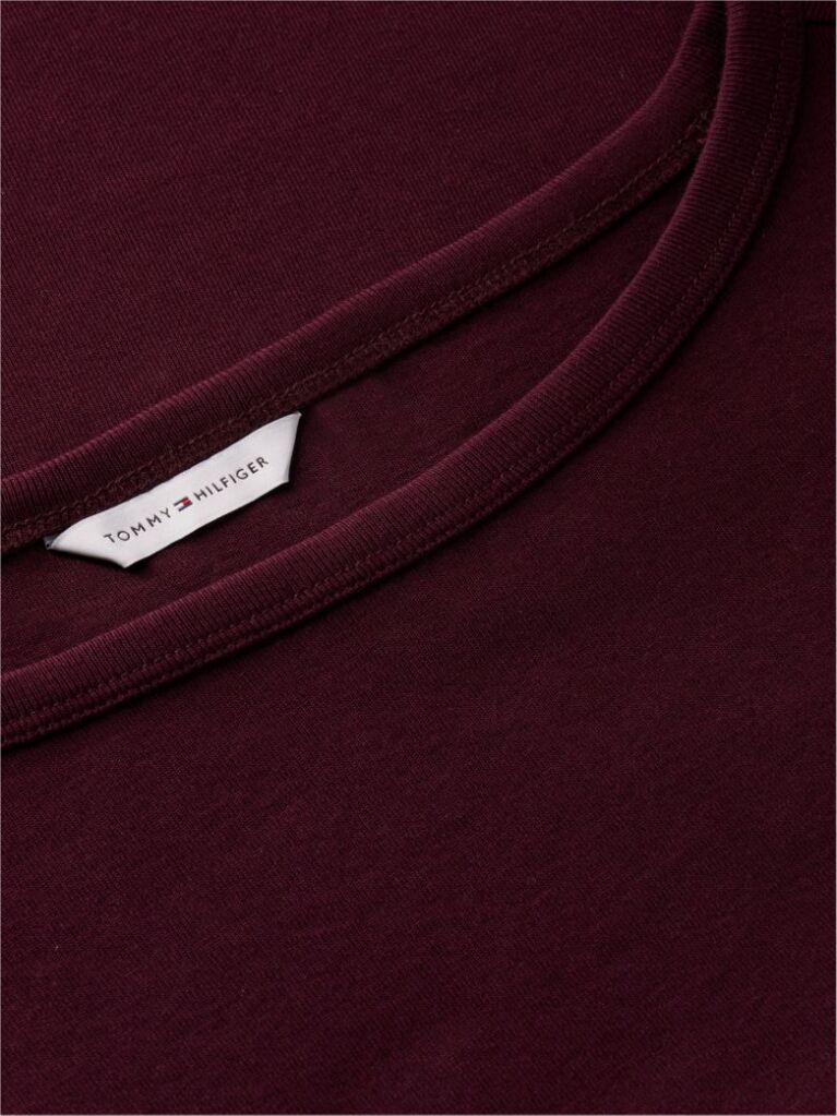 Rosu T-Shirt Cu Maneca Trei Sferturi Croiala Slim Si Guler Boat  Femei