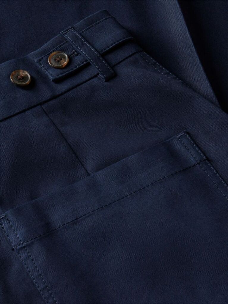 Blue Pantaloni Chino Cu Croiala Larga Cu Logo Brodat  Femei
