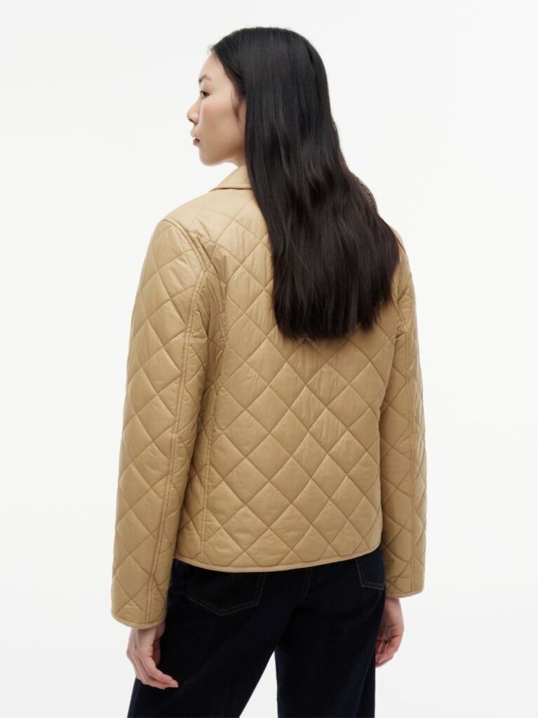 Beige Padded Slim Quilted Jacket  Women