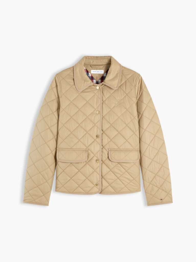 Beige Padded Slim Quilted Jacket  Women