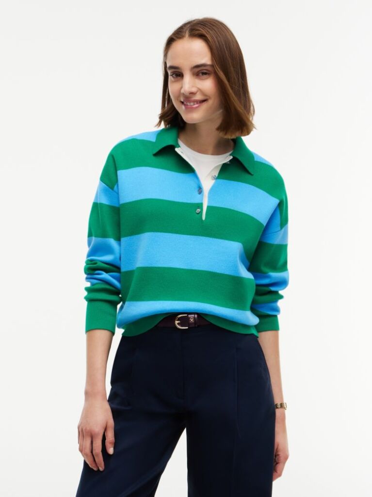 Multi Pulover Polo Premium Tricotat Cu Nasturi Aurii  Femei