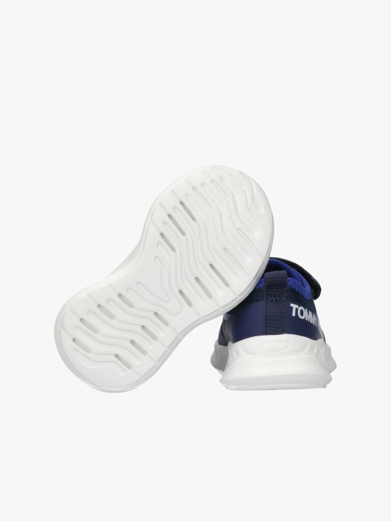 Blue Logo Lace-Up Hook And Loop Sneakers  Boys