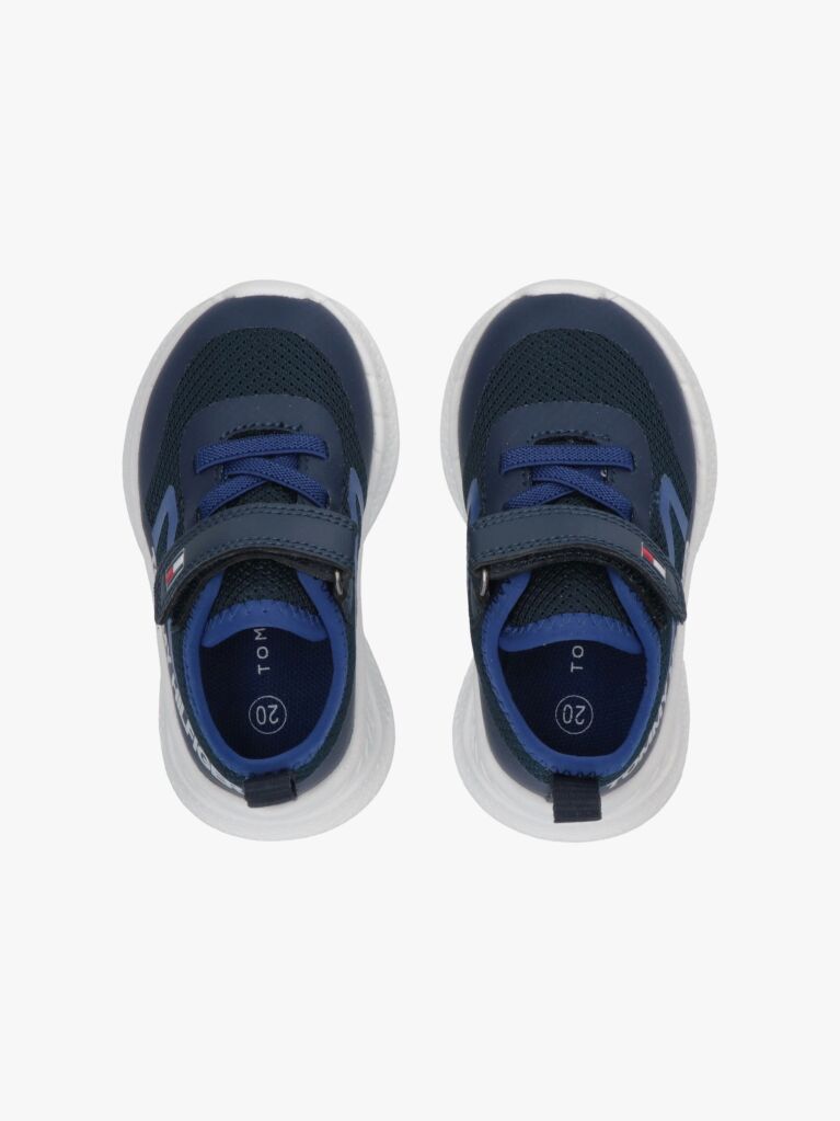 Blue Logo Lace-Up Hook And Loop Sneakers  Boys