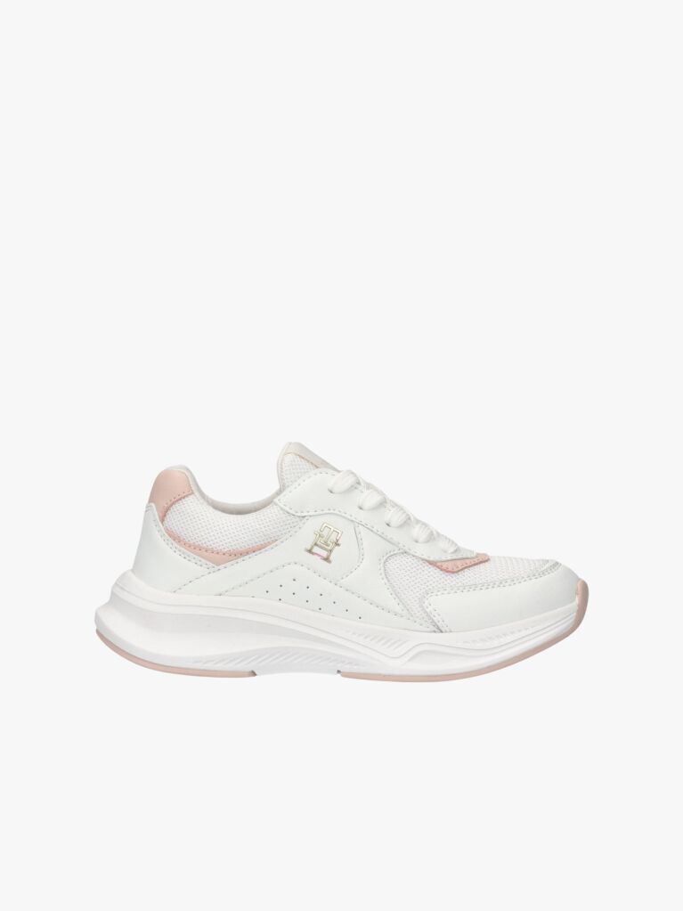 White TH Monogram Lace-Up Sneakers  Girls