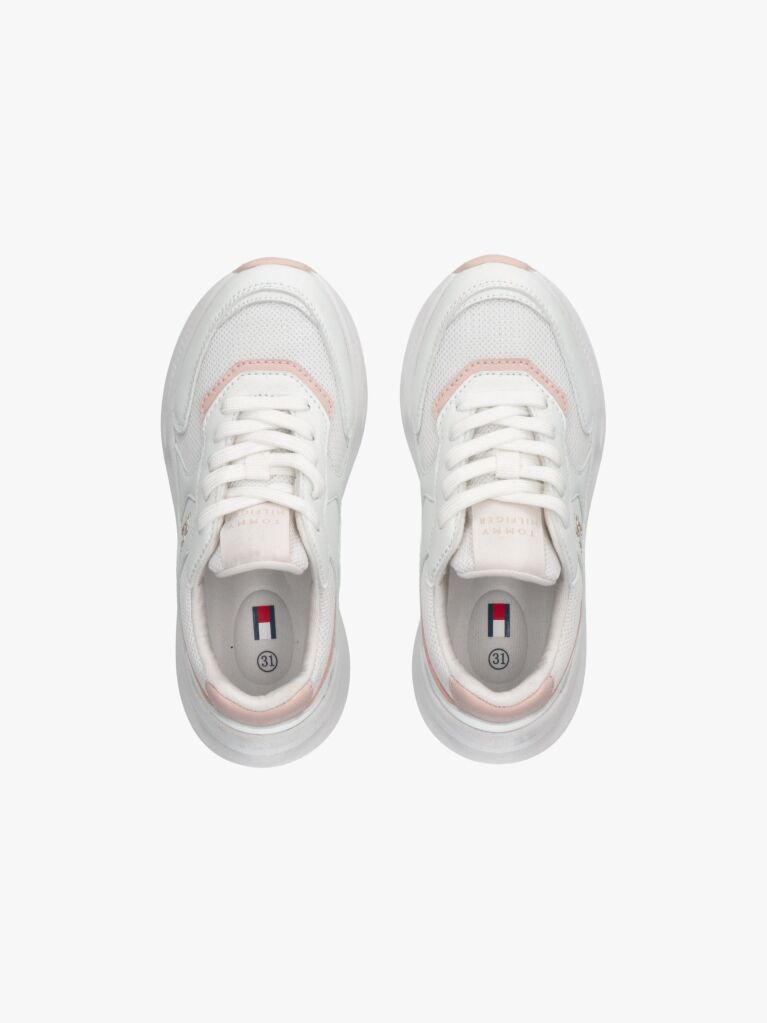 White TH Monogram Lace-Up Sneakers  Girls