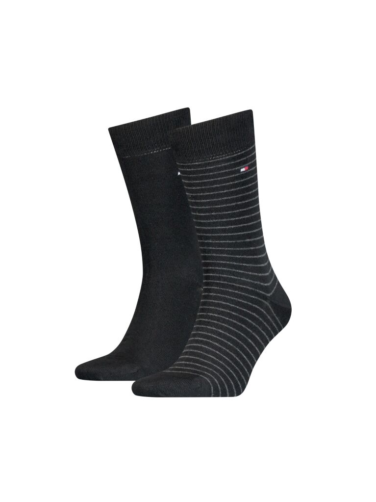 Negru 2-Pack Sosete Cu Dungi  Barbati