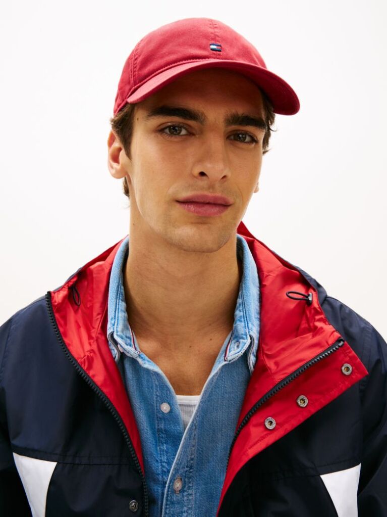 Rosu Sapca De Baseball Cu Broderie Si Steagul Hilfiger  Barbati