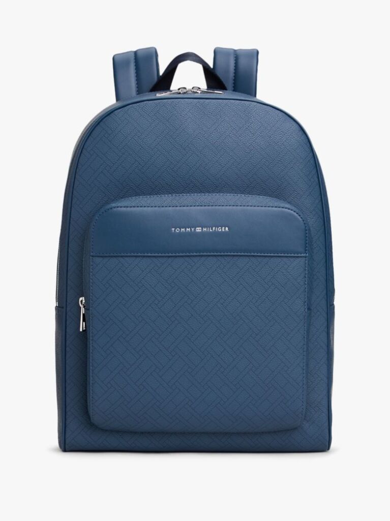 Blue Hilfiger Flag Mixed Texture Dome Backpack  Men
