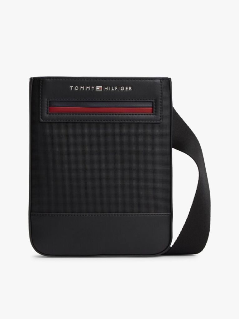 Negru Geanta Crossbody Cu Logo Metalic  Barbati