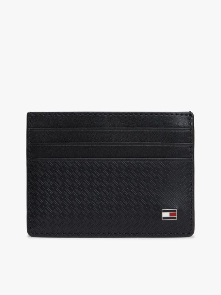 Negru Portcard Din Piele Cu Steag  Barbati