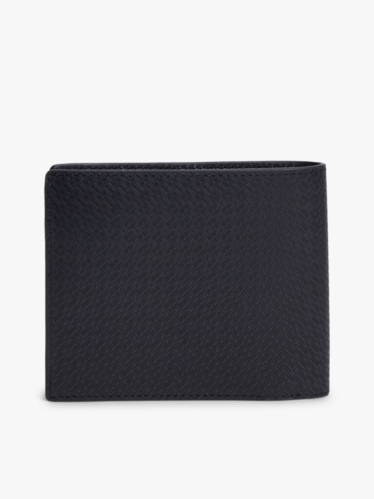 Blue Embossed Flag Leather Card And Coin Wallet  Men