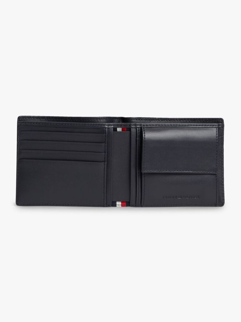 Blue Embossed Flag Leather Card And Coin Wallet  Men