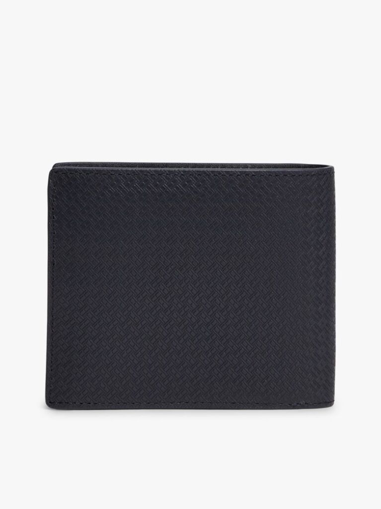 Blue Embossed Flag Leather Card And Coin Wallet  Men