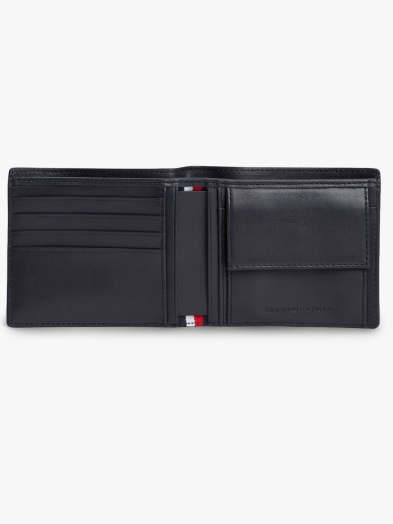 Blue Embossed Flag Leather Card And Coin Wallet  Men
