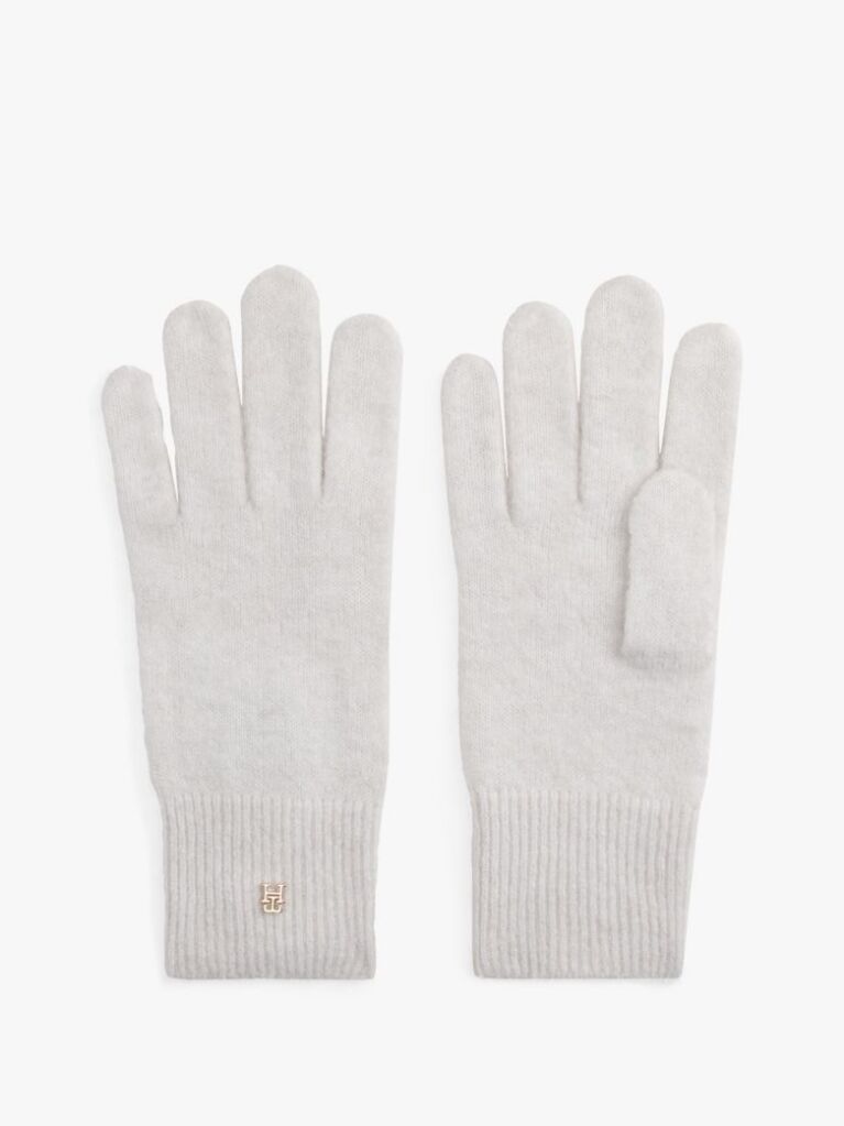 Grey Chic TH Monogram Plaque Gloves  Women