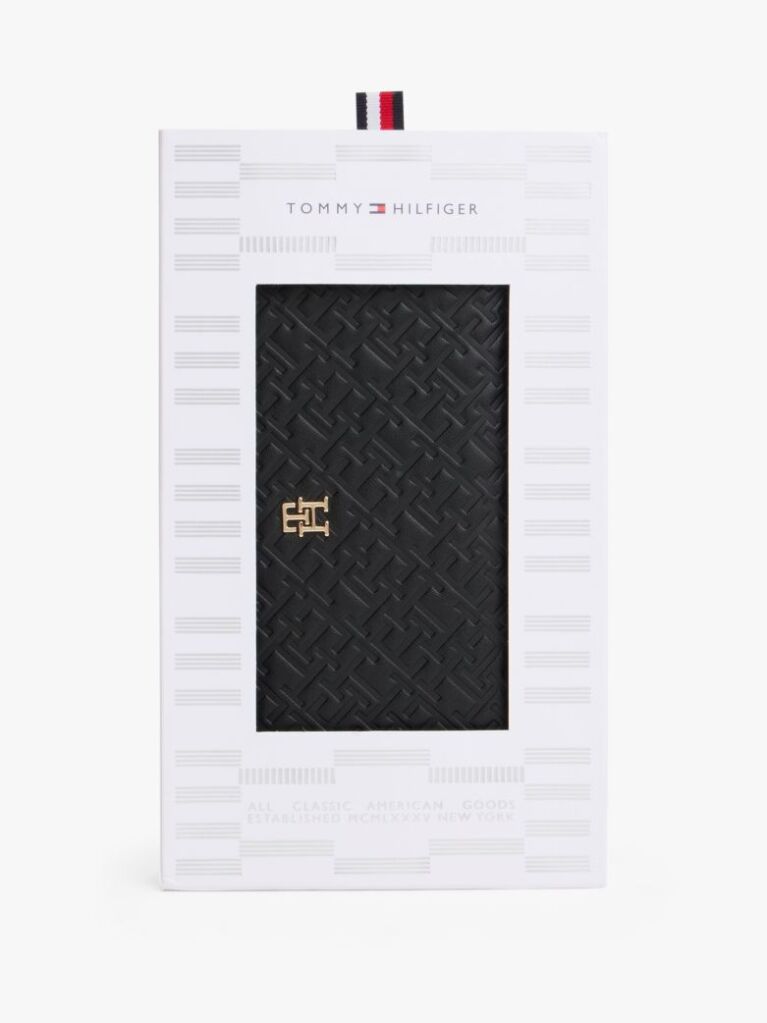 Black TH Monogram Zip-Around Wallet  Women