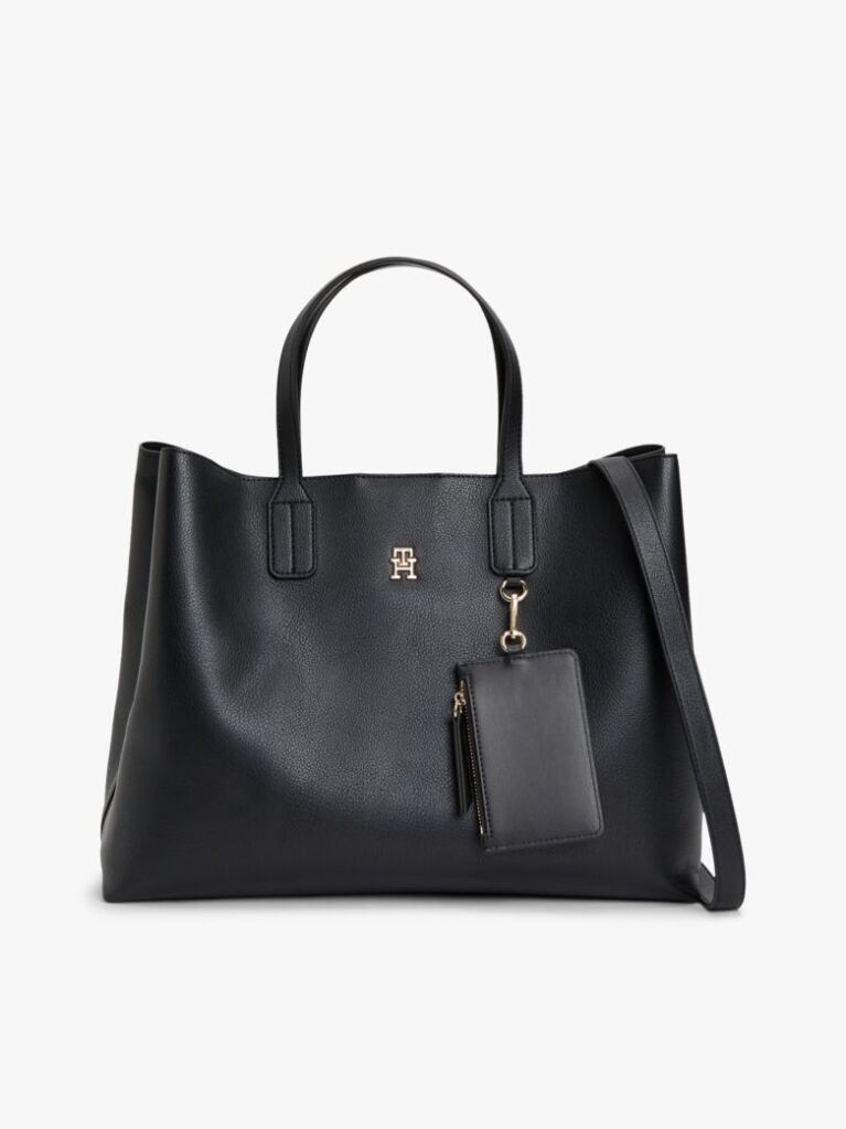 Negru Geanta Satchel Hilfiger Icon Pebble Grain  Femei