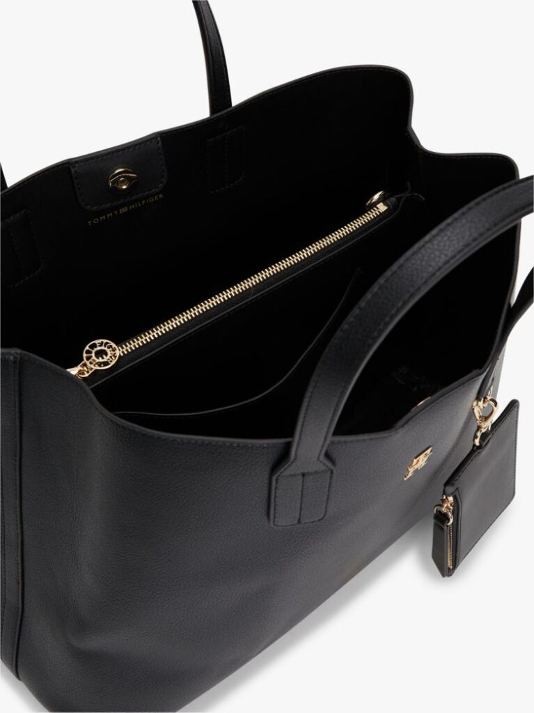 Negru Geanta Satchel Hilfiger Icon Pebble Grain  Femei