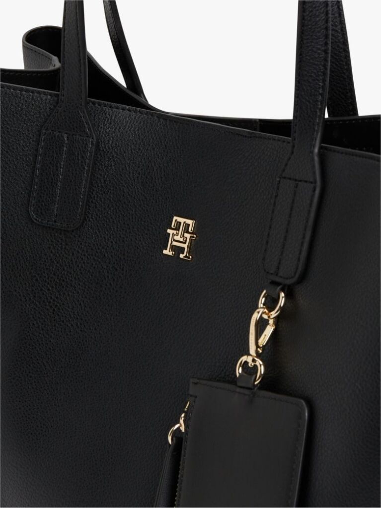 Negru Geanta Satchel Hilfiger Icon Pebble Grain  Femei