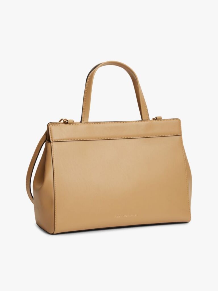 Bej Modern Geanta Satchel Cu Inchidere Turn Lock  Femei