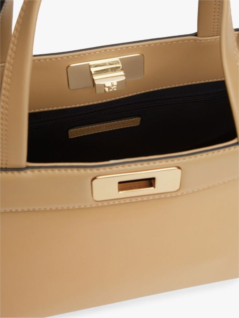 Bej Modern Geanta Satchel Cu Inchidere Turn Lock  Femei