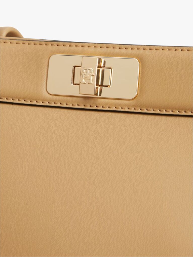 Bej Modern Geanta Satchel Cu Inchidere Turn Lock  Femei