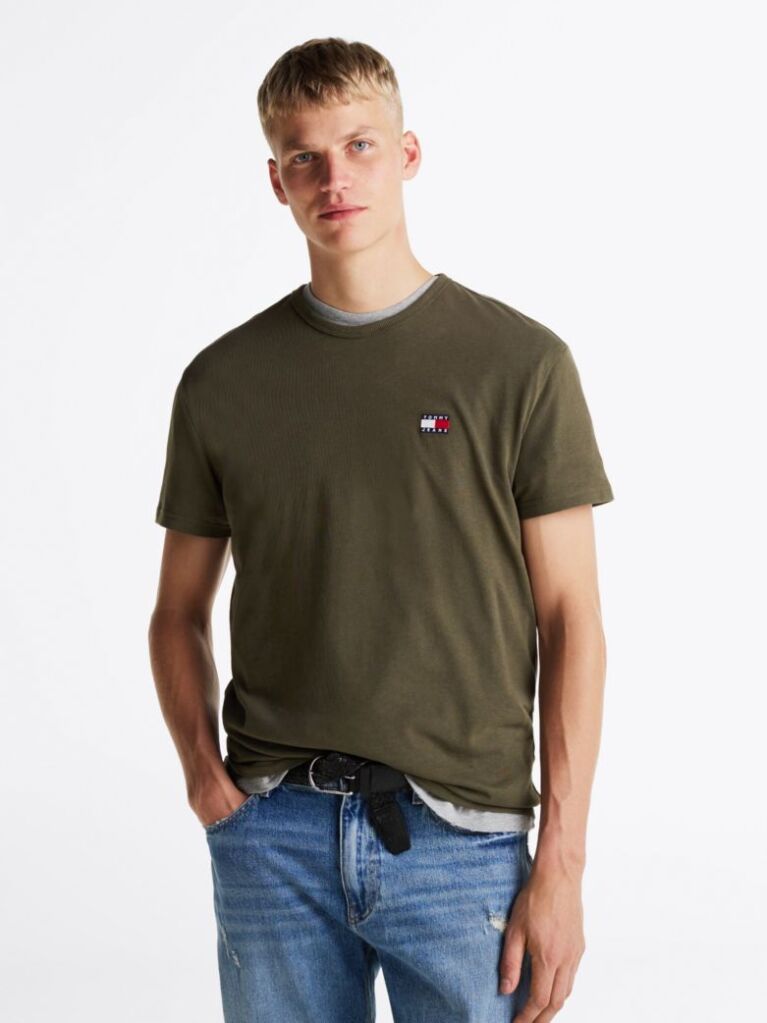 Verde Tricou Cu Guler Rotund Tommy Badge  Barbati