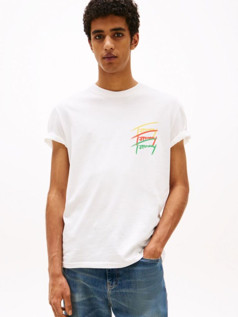 Bej Tricou Cu Grafic Logo Pe Spate  Barbati